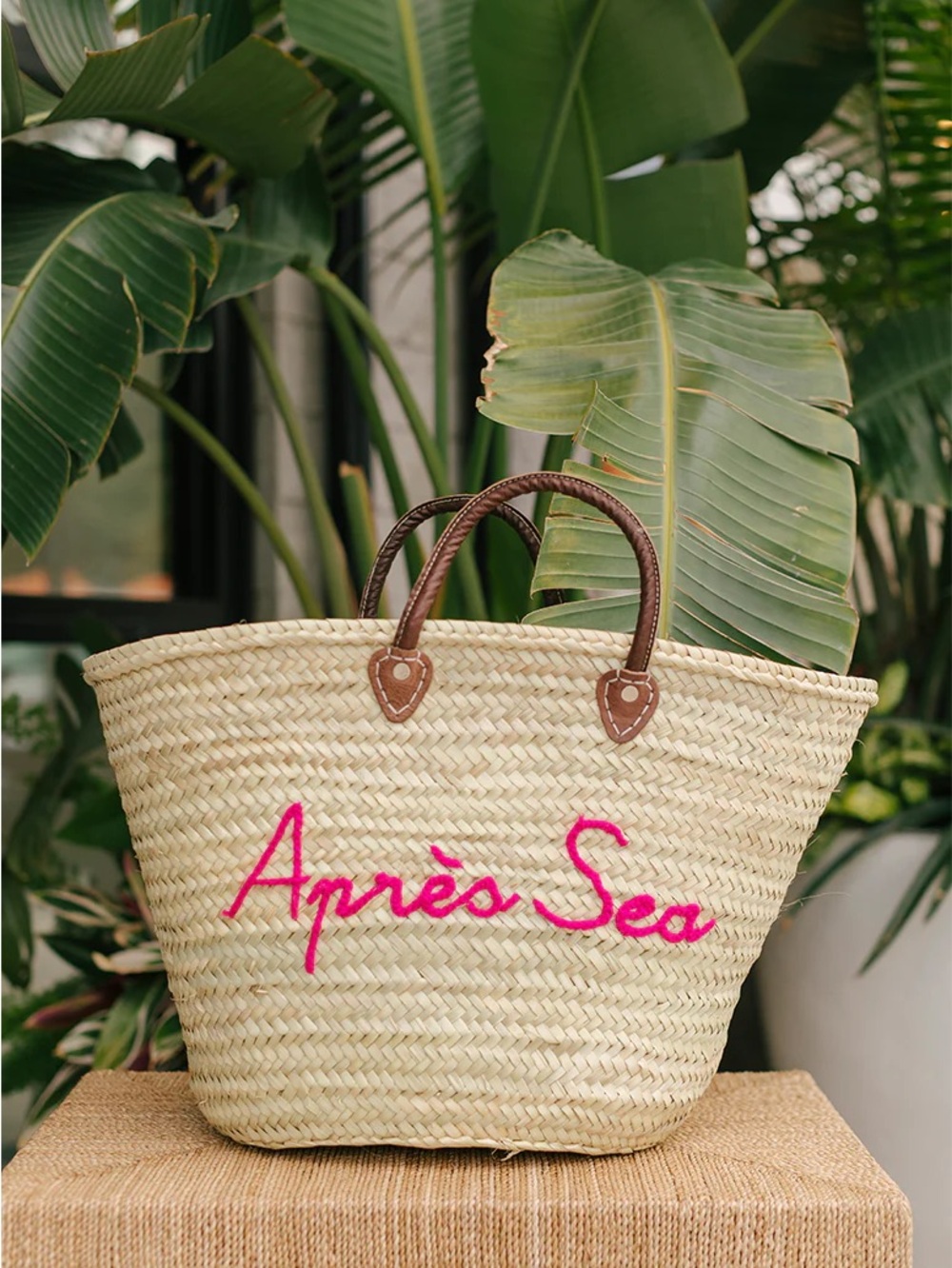 Sunni Spencer Exclusive x Poolside "Aprés Sea" Seagrass Large Beach Pool Tote
